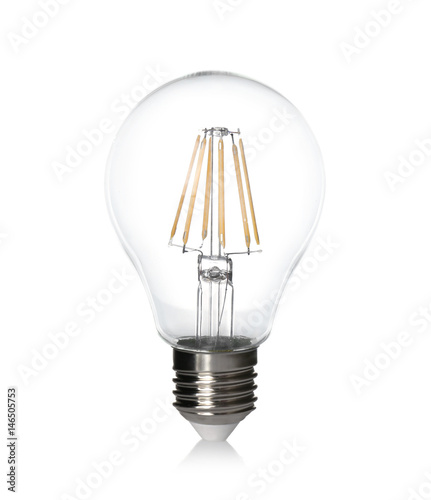 Light bulb on white background