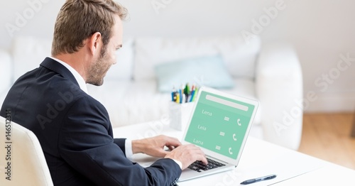 Businessman using laptop