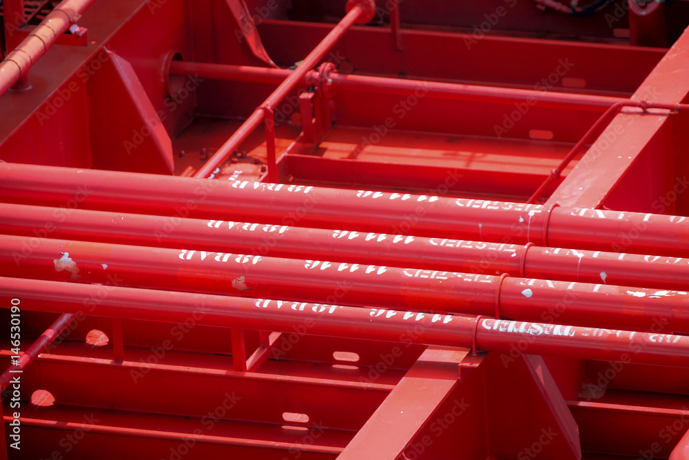 Red pipes for fuel or liquids