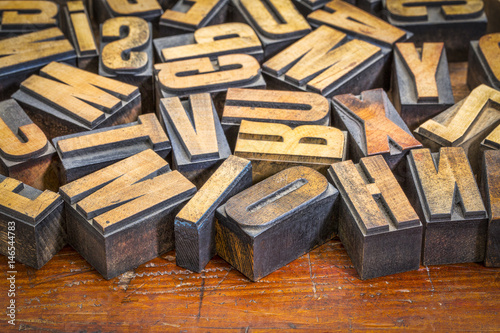 vintage letterpress wood type prinitng blocks photo