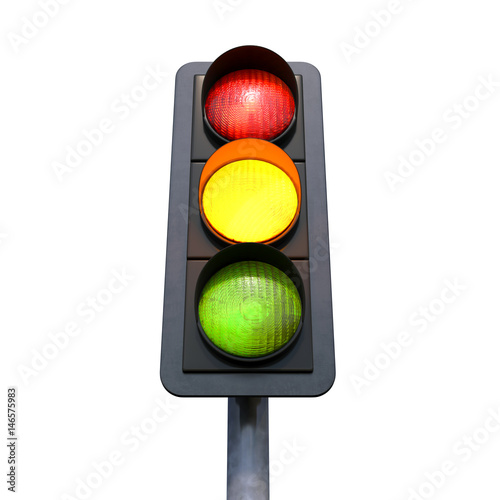 Verkehrsampel - Ampel - Gelb - Lichtsignalanlage - Freisteller