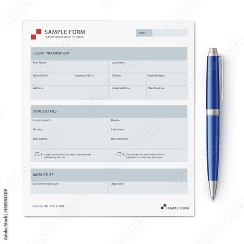 sample form mock-up