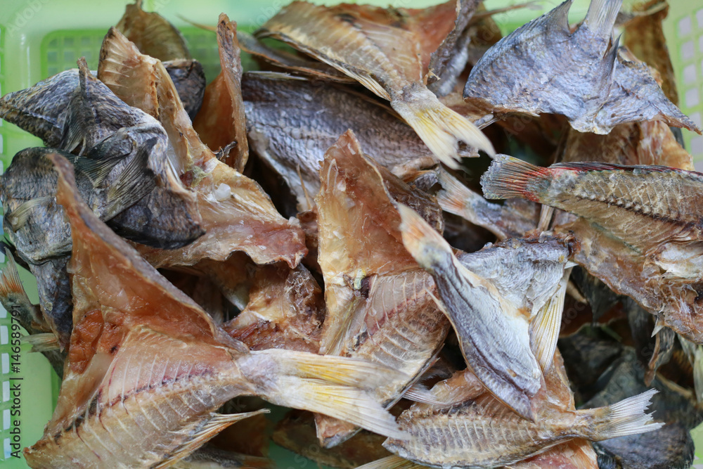 Dried sea fish of Thai local foods. Dried sea fish of Thai local foods.