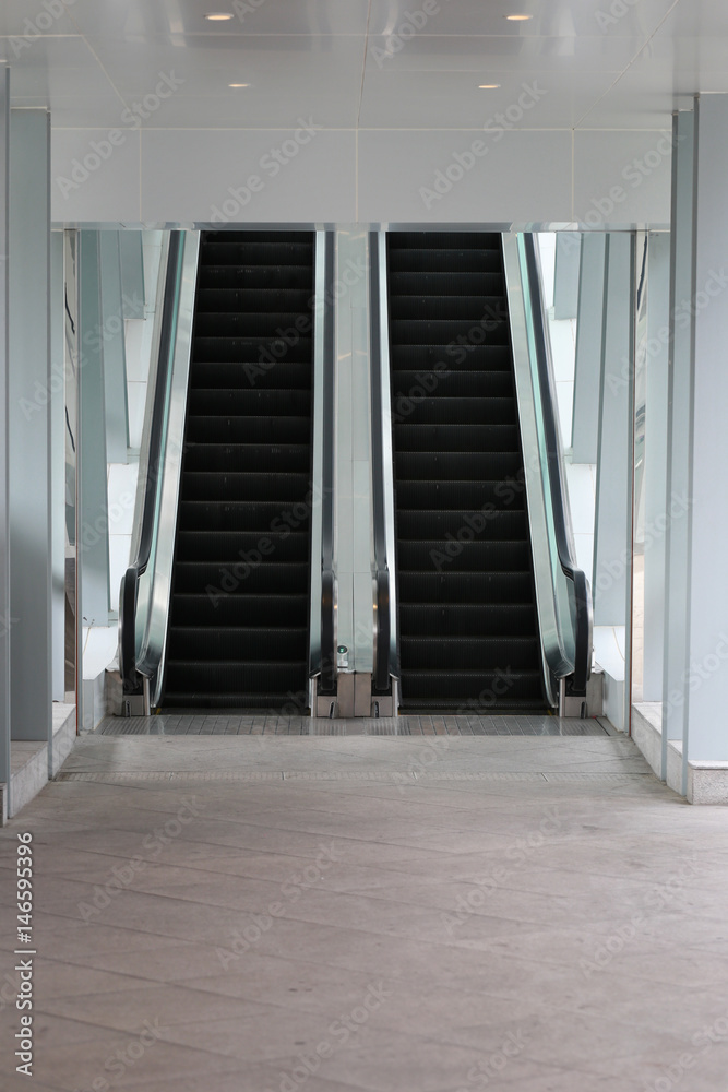 escalator in the mall.