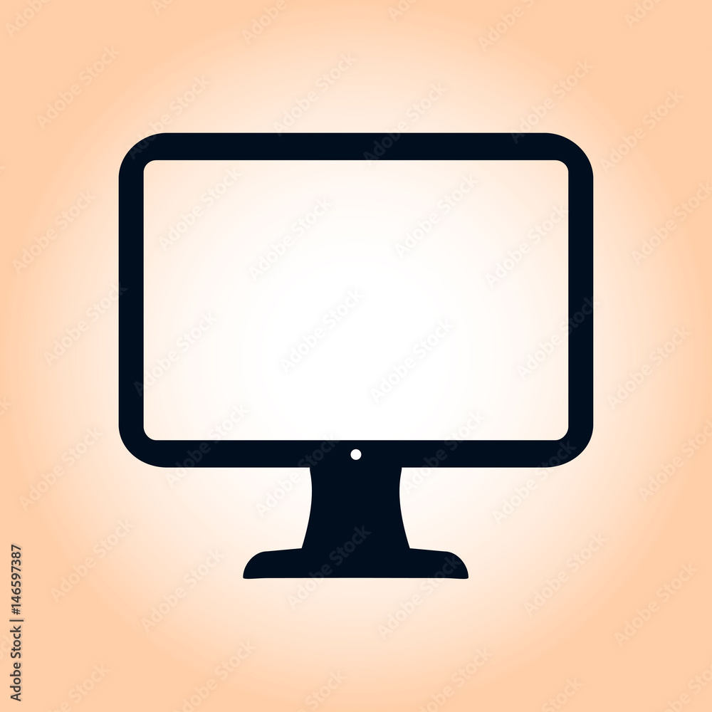Ð¡omputer display sign icon. Flat design style.