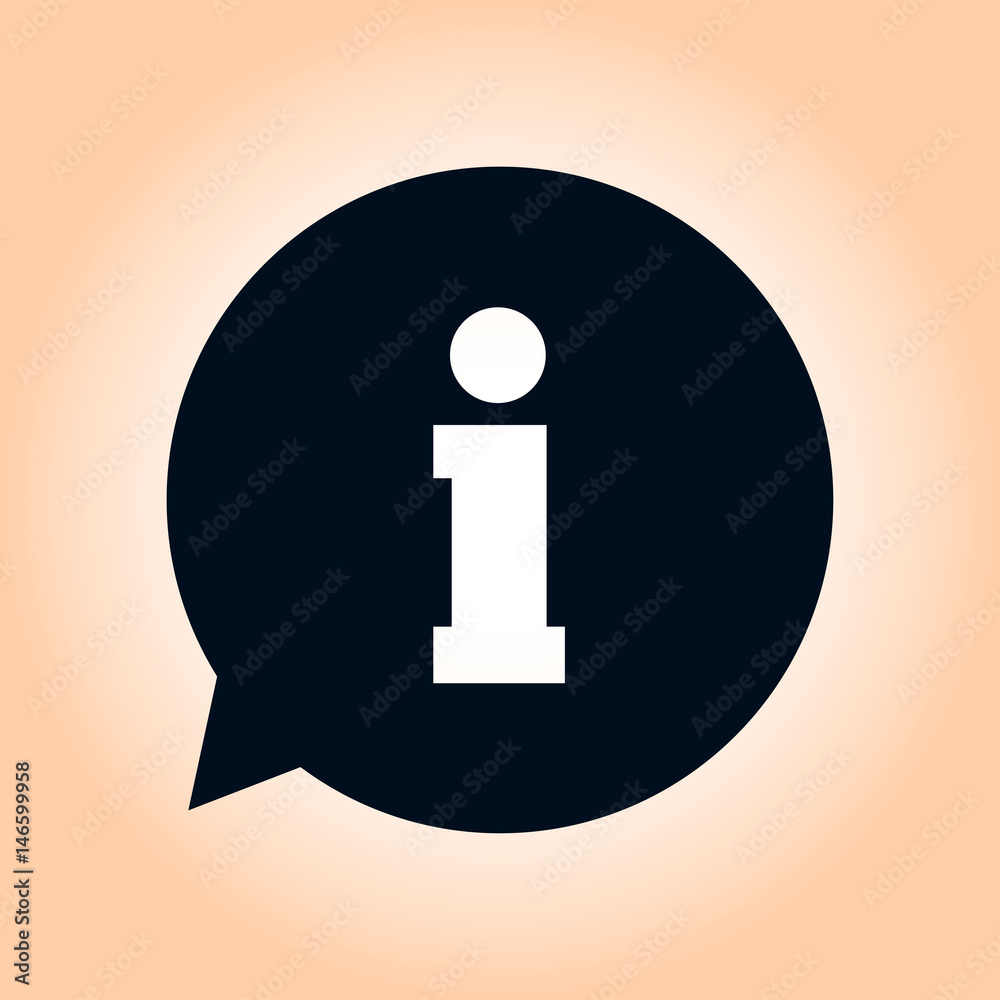 Info speech bubble symbol.Flat design style. Info speech bubble symbol.Flat design style.