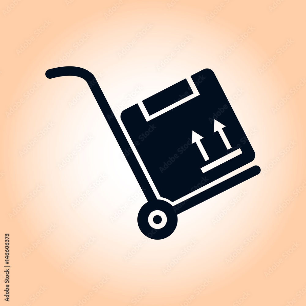 Truck with boxes icon. Hand truck sign symbol. Truck with boxes icon. Hand truck sign symbol.
