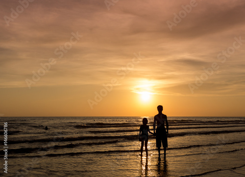 couple in love at sea sunset