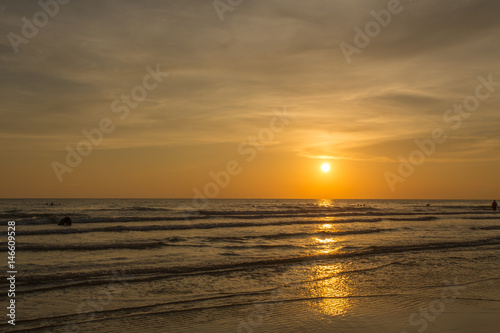Sunset on a beach © sanee