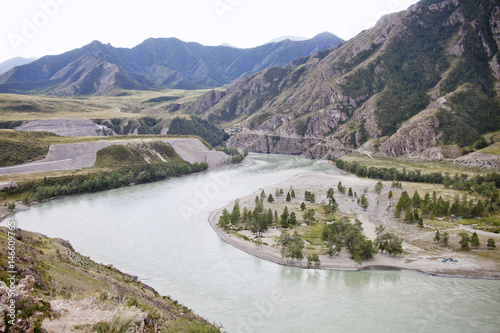 Katun river. Altai republic nature. Russian landscape