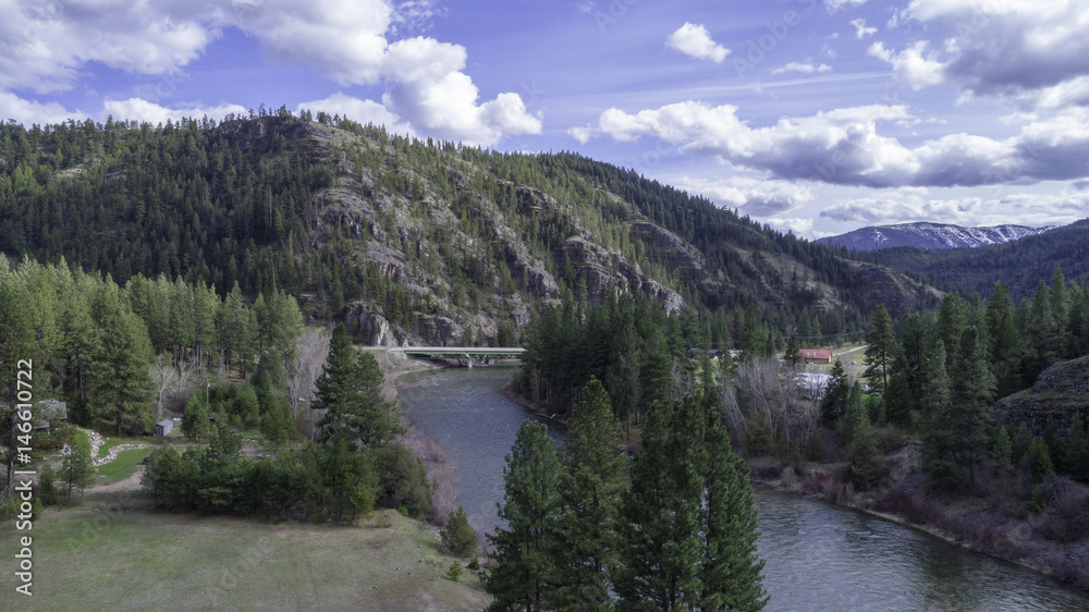 Drone View of Blackfoot River Montana Drone View of Blackfoot River Montana