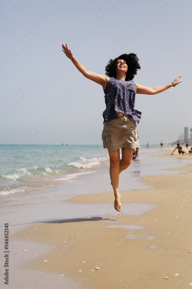 Portrait of real beautiful 40 years old woman on seaside Portrait of real beautiful 40 years old woman on seaside
