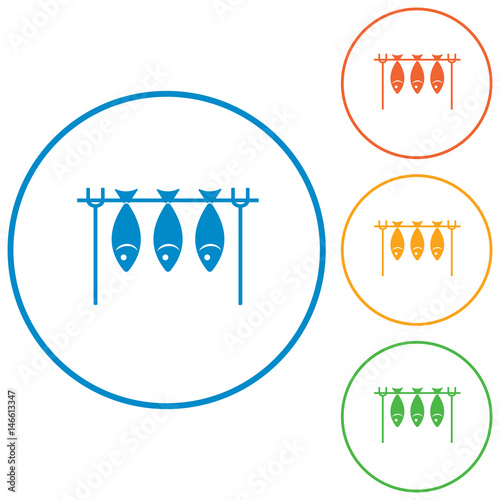Grilled fish icon. Vector illustration