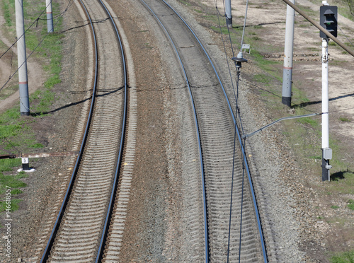Railway track with semaphore