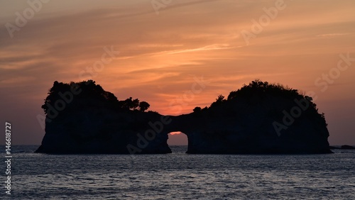 Sunset of Engetsu Island, Shirahama, Wakayama Prefecture, Japan. photo