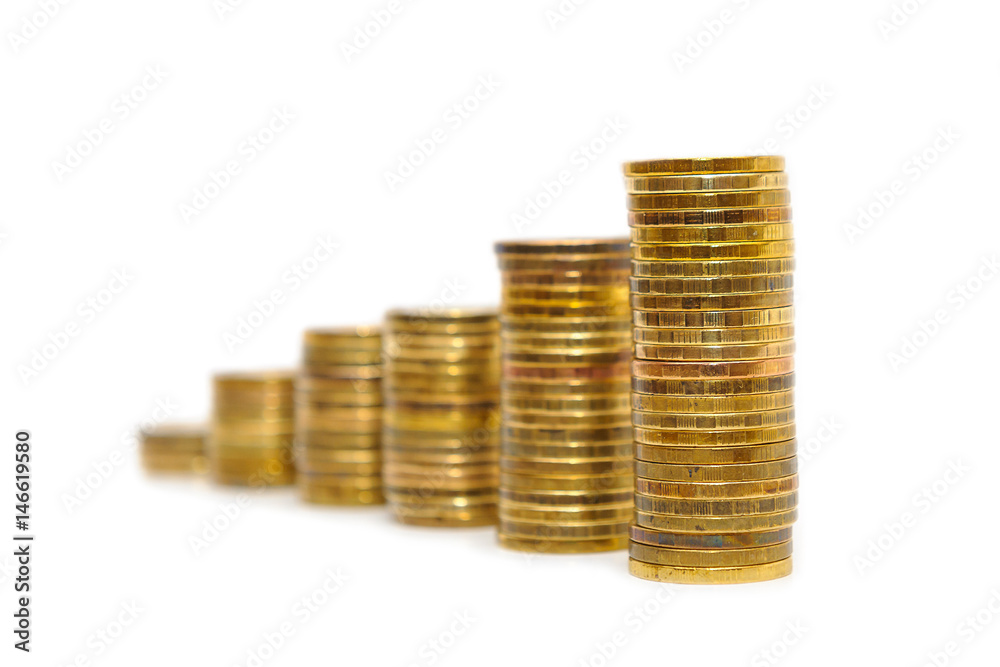 coins put by piles, monetary growth coins put by piles, monetary growth