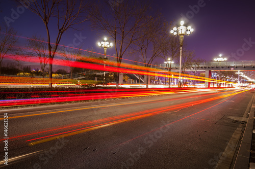 The city s traffic at night