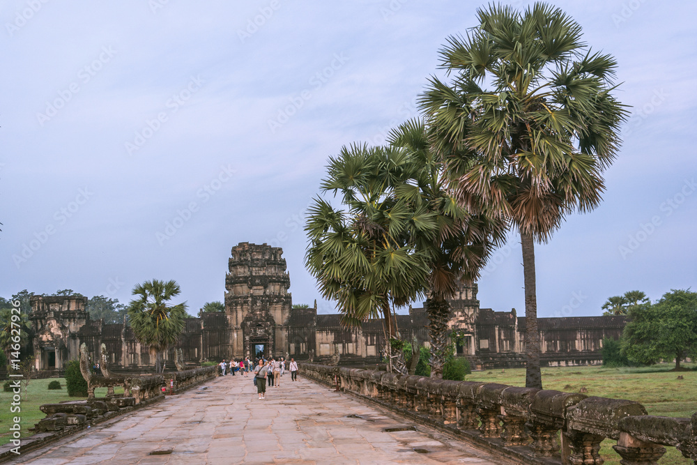 Fototapeta premium Road to Angkor Wat temple.