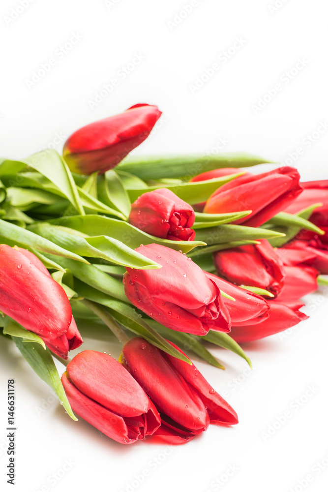 Bouquet of fresh tulips flowers isolated on white Bouquet of fresh tulips flowers isolated on white