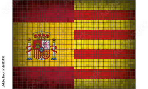Flags of Spain and Catalonia