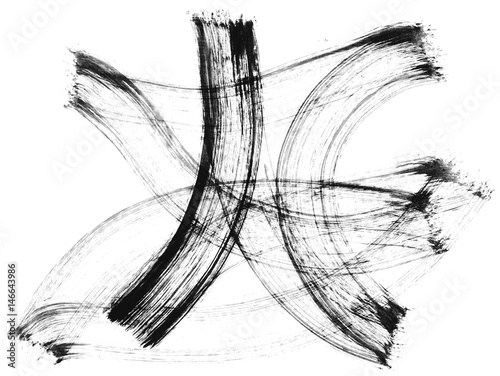 Brush stroke and texture. Smear brush on a white background.