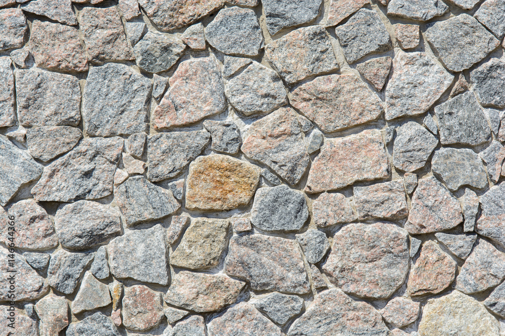 Stone wall or road made of granite