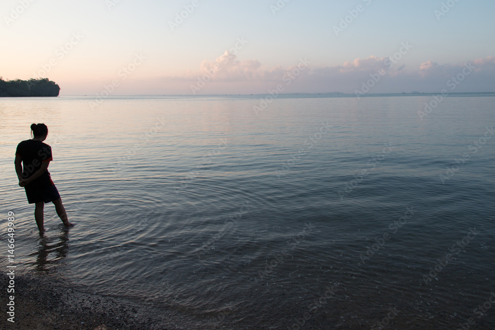 Backgrounds of sea in the morning.