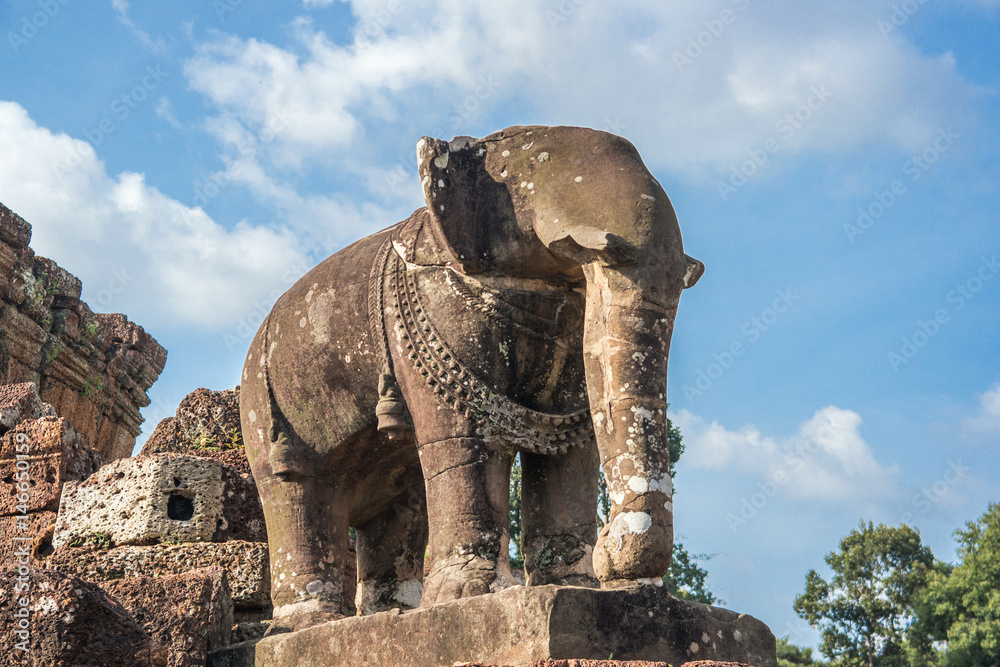Elephant sculpture in East Mebon temple, Siem Reap, Cambodia