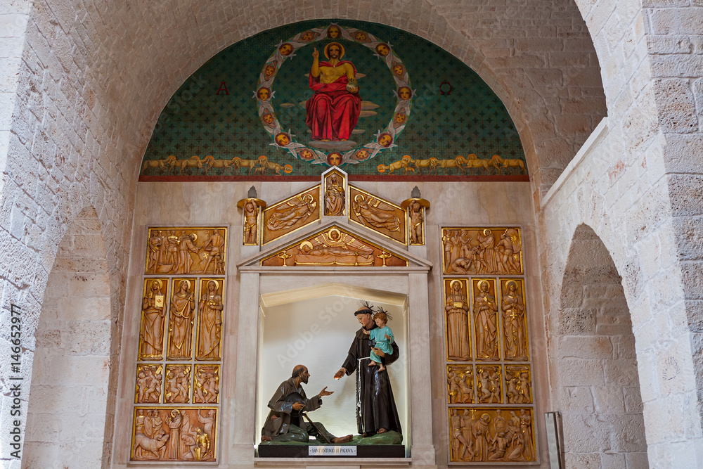 Particular of the interior of the church in Alberobello, Puglia, Italy