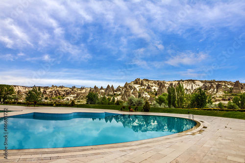 Goreme  Cappadocia  Turkey. Open swimming pool