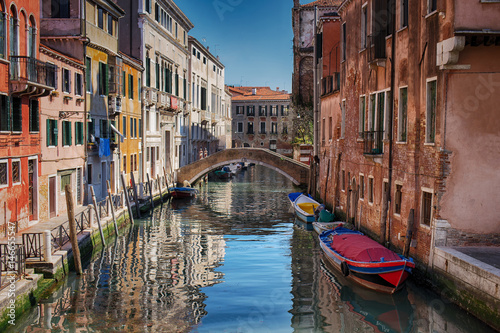 Bright photo with views of Venice  italy