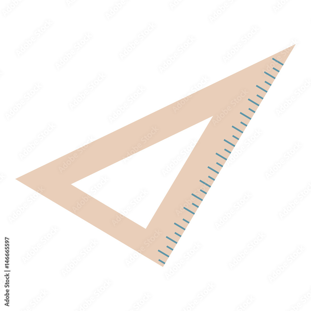 Wood triangle, isolated on white background. 