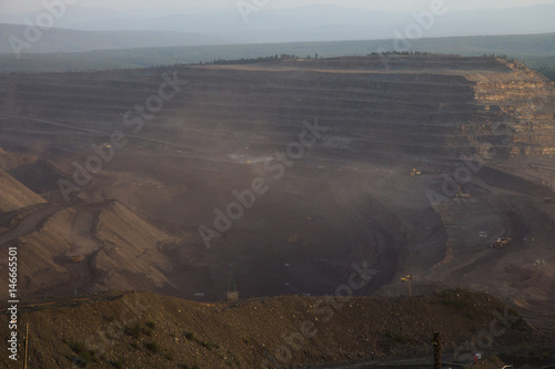 Panoramic view of the coal mine in Neryungri photo