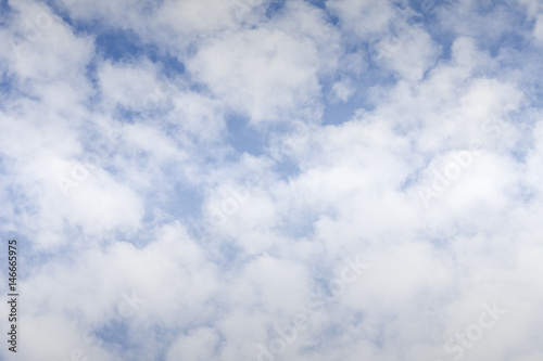 Blue sky with white clouds.