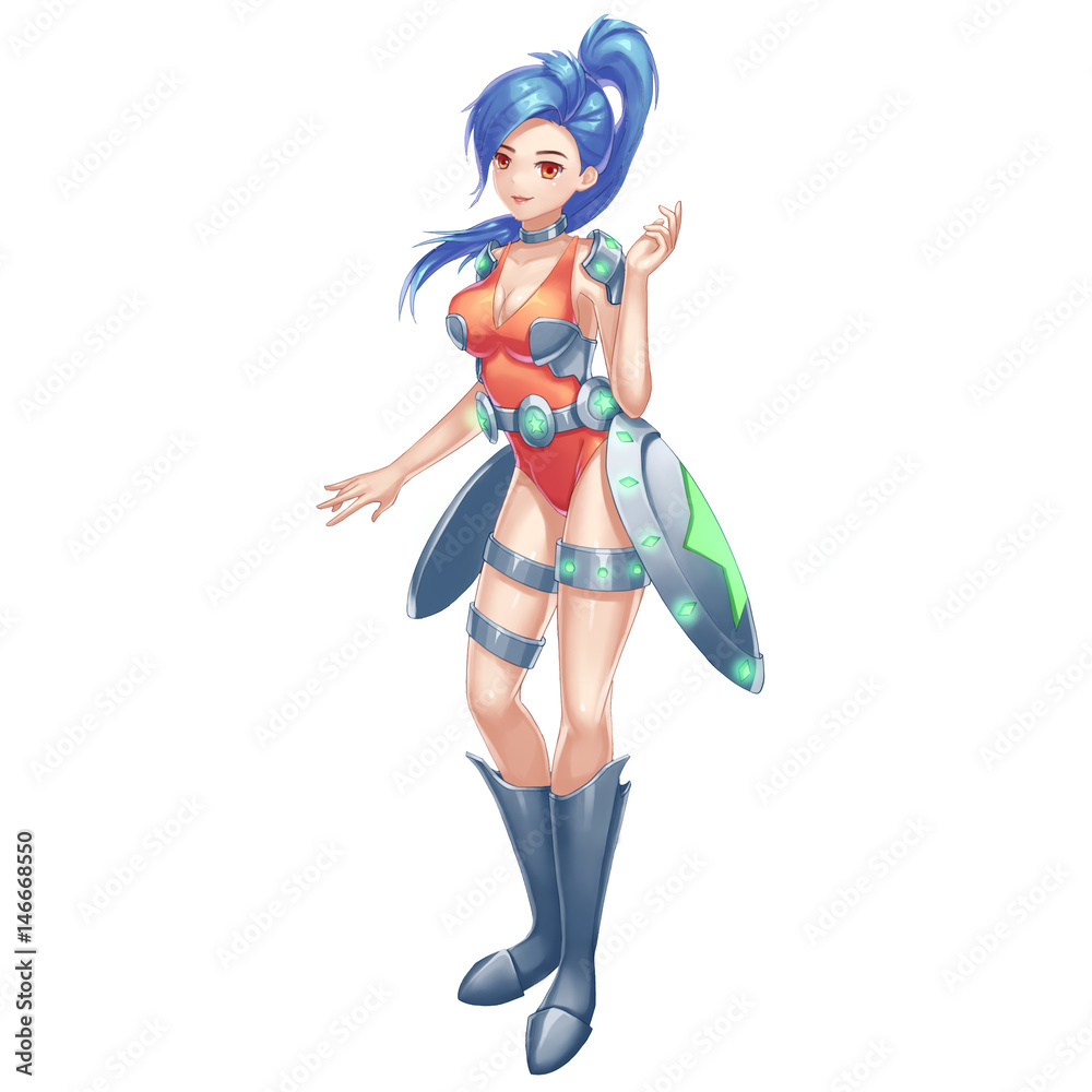 Cool Character: Technology Girl Talking to You isolated on White Background. Video Game's Digital CG Artwork, Concept Illustration, Realistic Cartoon Style Background and Character Design
Cool Character: Technology Girl Talking to You isolated on White Background. Video Game's Digital CG Artwork, Concept Illustration, Realistic Cartoon Style Background and Character Design