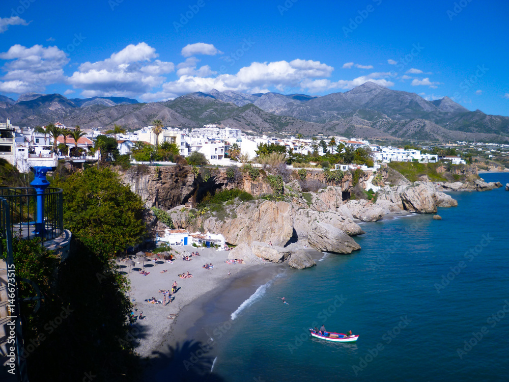 Naklejka premium Sierra, mar, pescadores