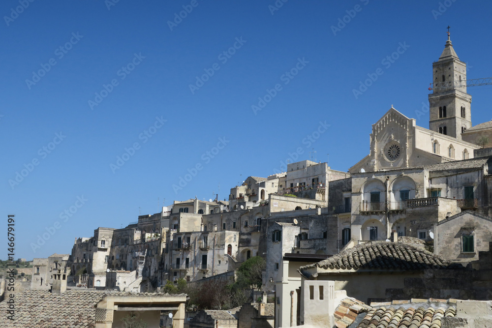 Matera  general view with cathedral, Italy