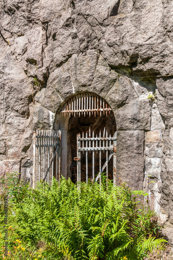 Iron gate at a Mountain Tunnel