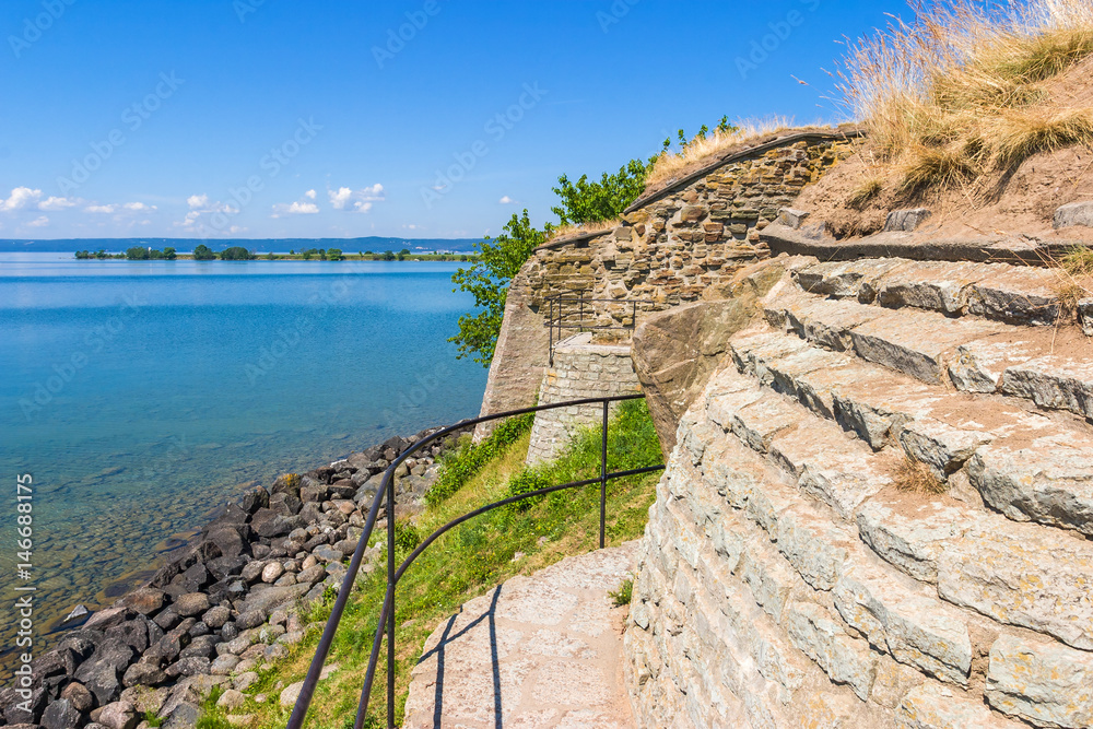 View of Lake Vattern from Nas castle ruin on Visingso in Sweden View of Lake Vattern from Nas castle ruin on Visingso in Sweden