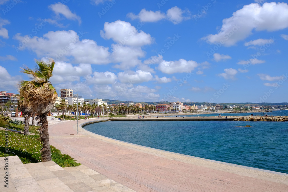 Φωτογραφία View of the embankment of Civitavecchia, Italy.
