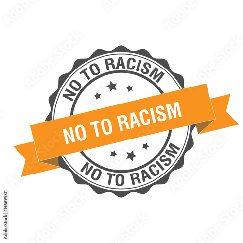 No to racism stamp illustration