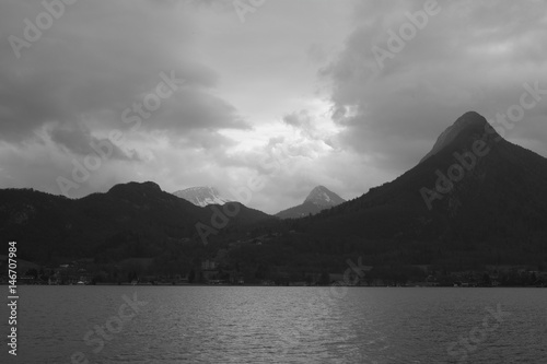 lake and mountains