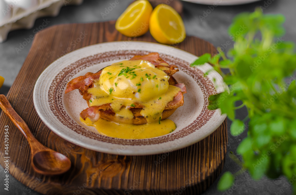 Eggs benedict with bacon Eggs benedict with bacon