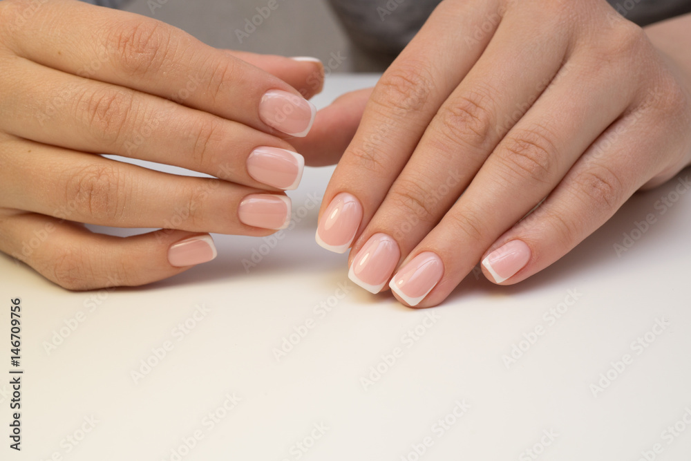Attractive women's hands. Natural nails with beautiful manicure. Attractive women's hands. Natural nails with beautiful manicure.
