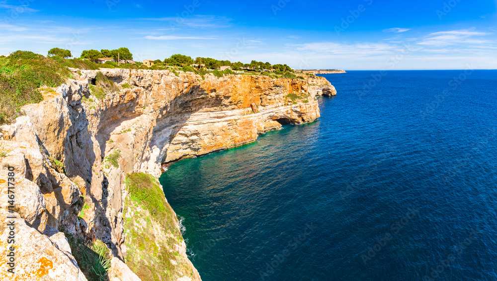 Beautiful coastline landscape of Majorca island, Spain Mediterranean Sea
