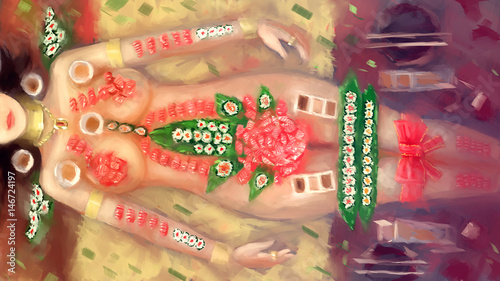 woman painting sushi sexy