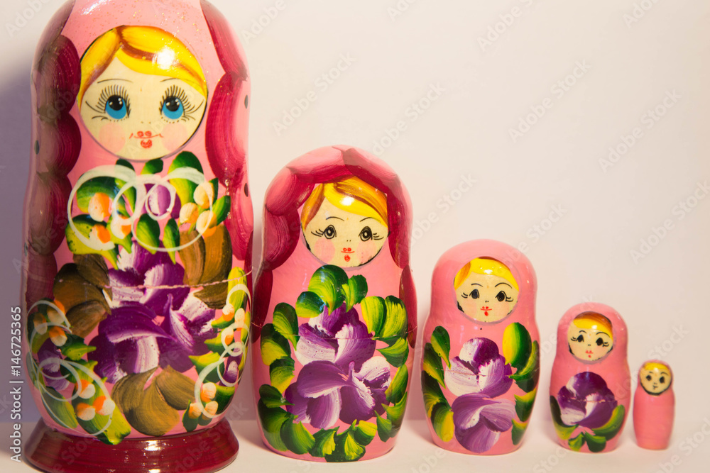 Five matryoshkas in a row