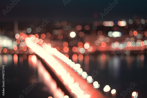 night city life bokeh background