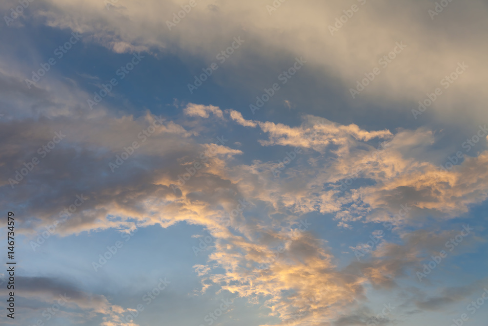 abstract of gold and blue sky background