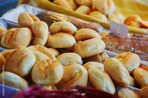 Bread on farmer market in Paris, France